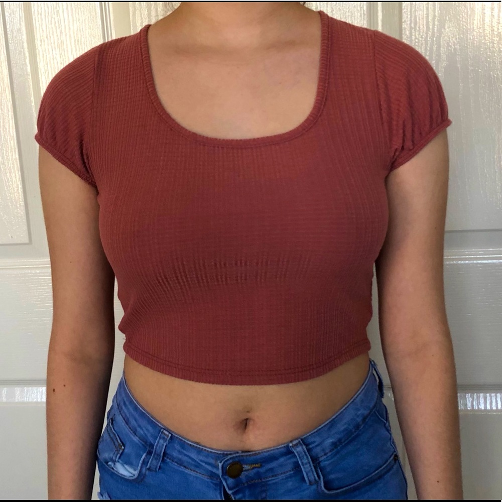 Pinkish nude crop top/ backless